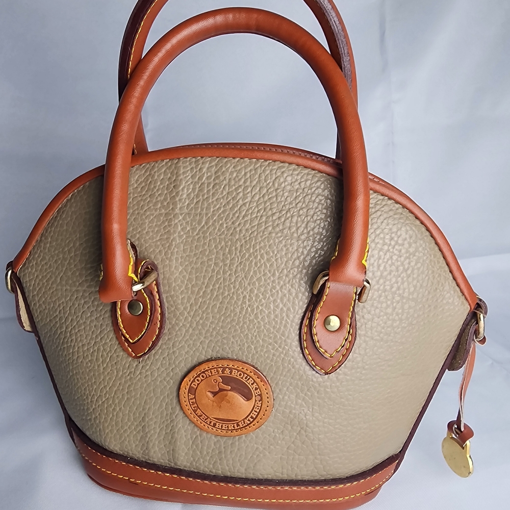 Dooney & Bourke Tan and Brown Leather Satchel